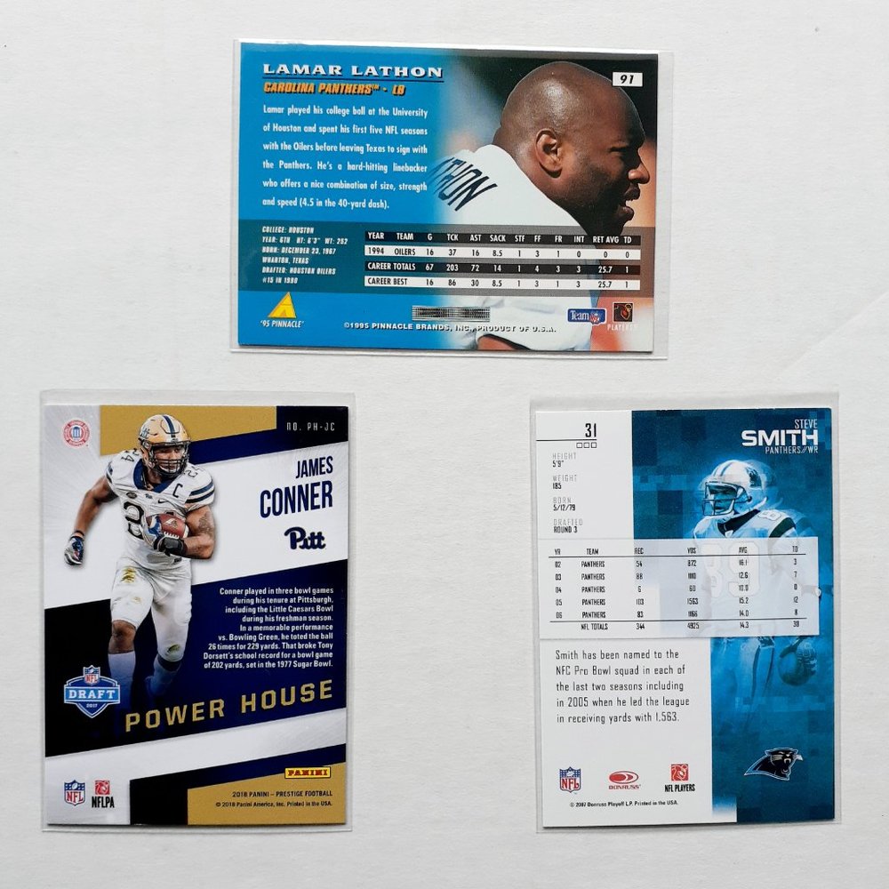 Carolina Panthers 9 Card Lot - FTBL [5_1] - Picture 6 of 8